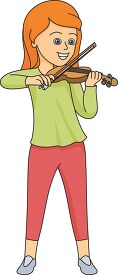 girl playing violin clipart