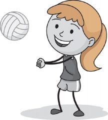 girl playing volleyball bump pass gray color