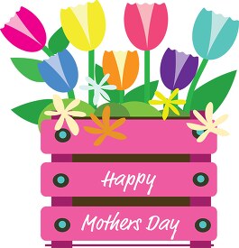 happy mothers day tulip flowers clipart