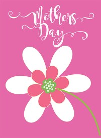 happy mothers day white flower clipart