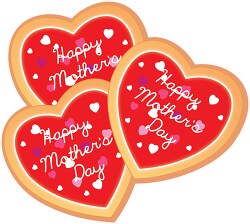 heart shaped mothers day cookies clipart