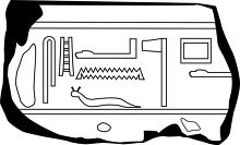 hieroglyphs on a tablet clipart outline