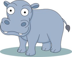 hippo character with large eyes teeth clipart