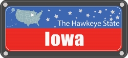 iowa state license plate with nickname clipart