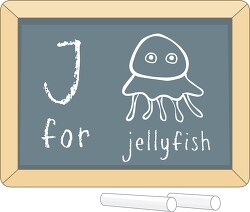letter alphabet chalkboard j jellyfish clipart