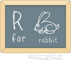 letter alphabet chalkboard r rabbit clipart