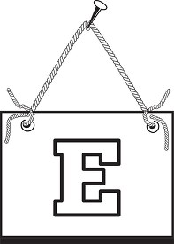 letter E hanging on board