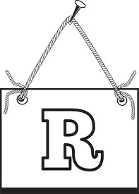 letter R hanging on board
