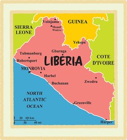 liberia country map color border