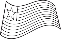 Liberia wavy flag black outline clipart