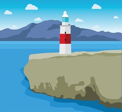 lighthouse at the europa point gibraltar clipart