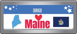 maine state license plate with motto clipart