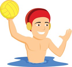 man playing water polo water sports clipart