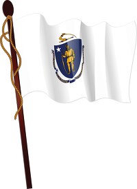 masshusetts flag on a flagpole