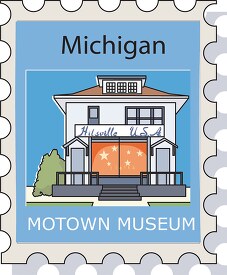 michigan motown museum stamp clipart