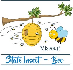 Missouri state insect the honey bee clipart image