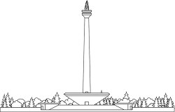 national monument of independence jakarta indonesia black white 