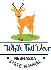 nebraska state mammal white tail deer clipart