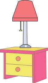 night stand with lamp furniture clipart