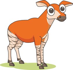 okapi cartoon style with big eyes clipart