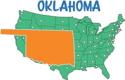 oklahoma map united states clipart