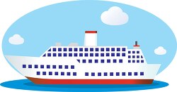 passenger cruise ship blue sky clipart