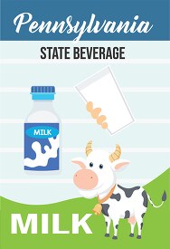 pennsylvania state beverage milk vector clipart