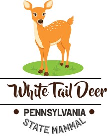 pennsylvania state mammal white tail deer clipart animal