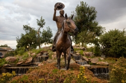 Bronze statue of rancher Wyoming