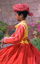 child wearing cultural clothes india