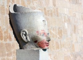 Close Up Osiris Statue Hatshepsut Temple Egypt Photo 