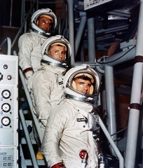 crew for Apollo 204 pose during training and checkout activity 