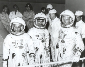 crew for Apollo 204 pose during training and checkout activity 2