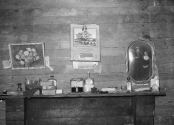 Decorations above mantelpiece in farm 1939