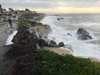 erosion coastal bluff along the pacific ocean in Santa Cruz