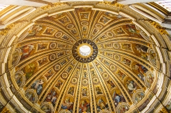 Interior Dome St Peters Basilica Rome Italy Photo