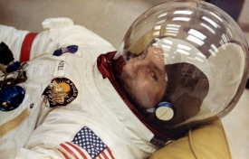 jim lovell during suit up