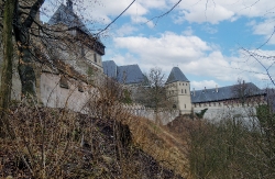 Karlstejn Castle on hillside