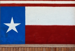 Painting of the Texas flag on a building in Albany