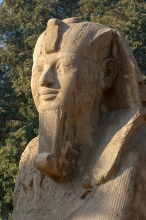 photo alabaster sphinx outside temple ptah memphis egypt image