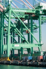 picture large ship container cranes in harbor