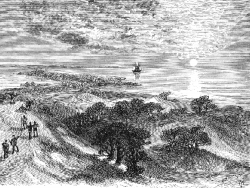 raleigh landing historical illustration