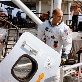 Tom Stafford stands on deck of Motor Vessel Retriever