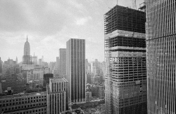 View of construction of the World Trade Center 1971