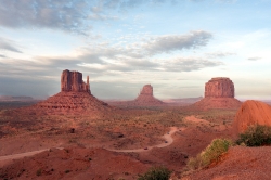 View of Monument Valley on Navajo Nation land in Navajo County A