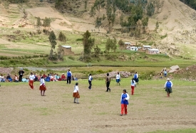 women playing soccer in peru 011