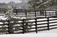 Wood Fence covered with snow