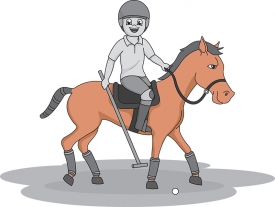 polo player sitting on horse gray color