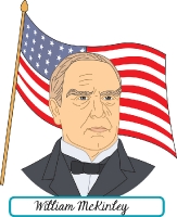 president william mckinley with flag clipart