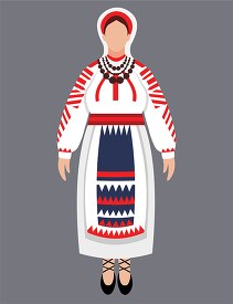 romanian woman wearing traditional cultural clothing clipart